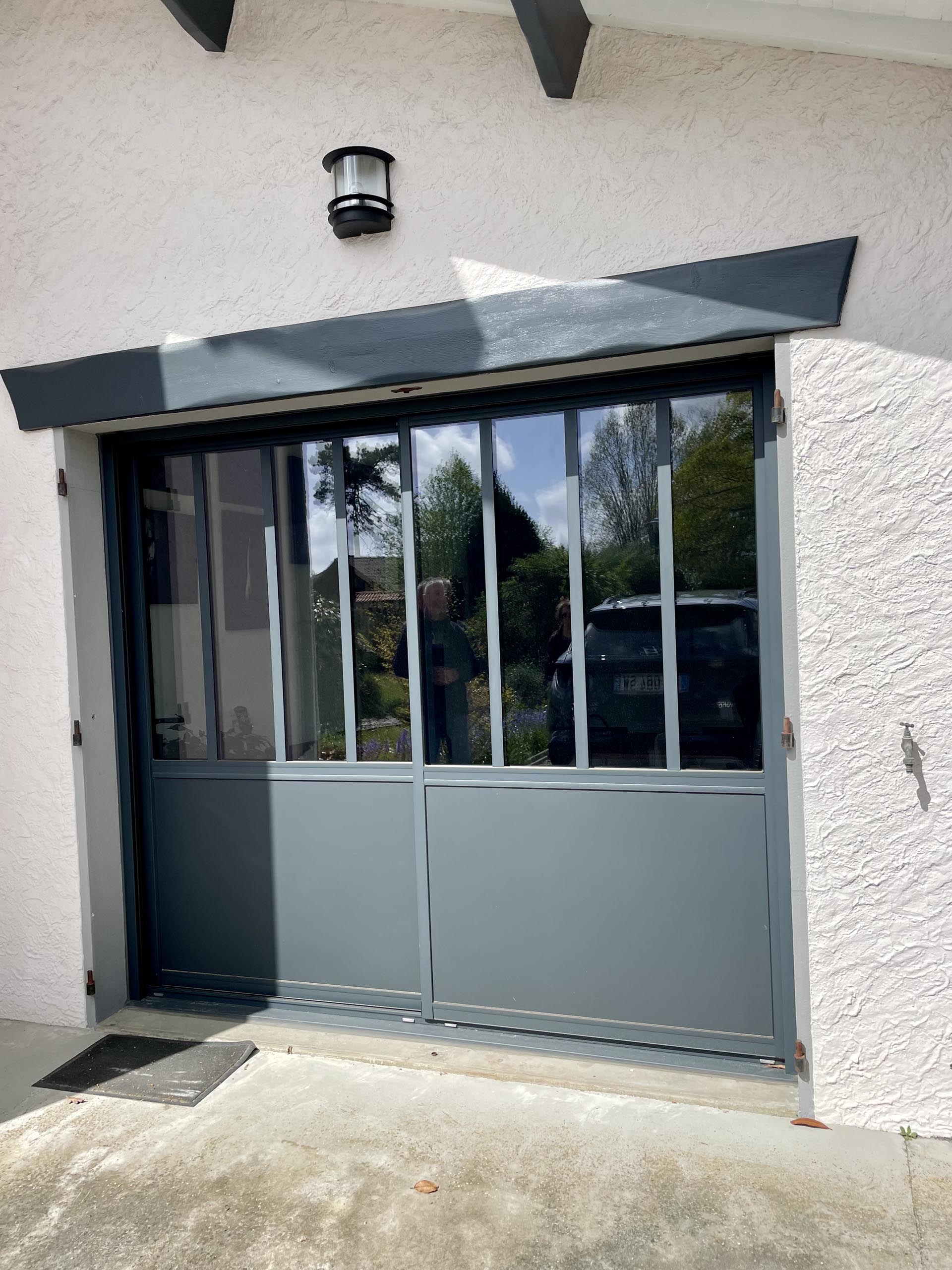 baie vitree atelier aluminium gris anthracite