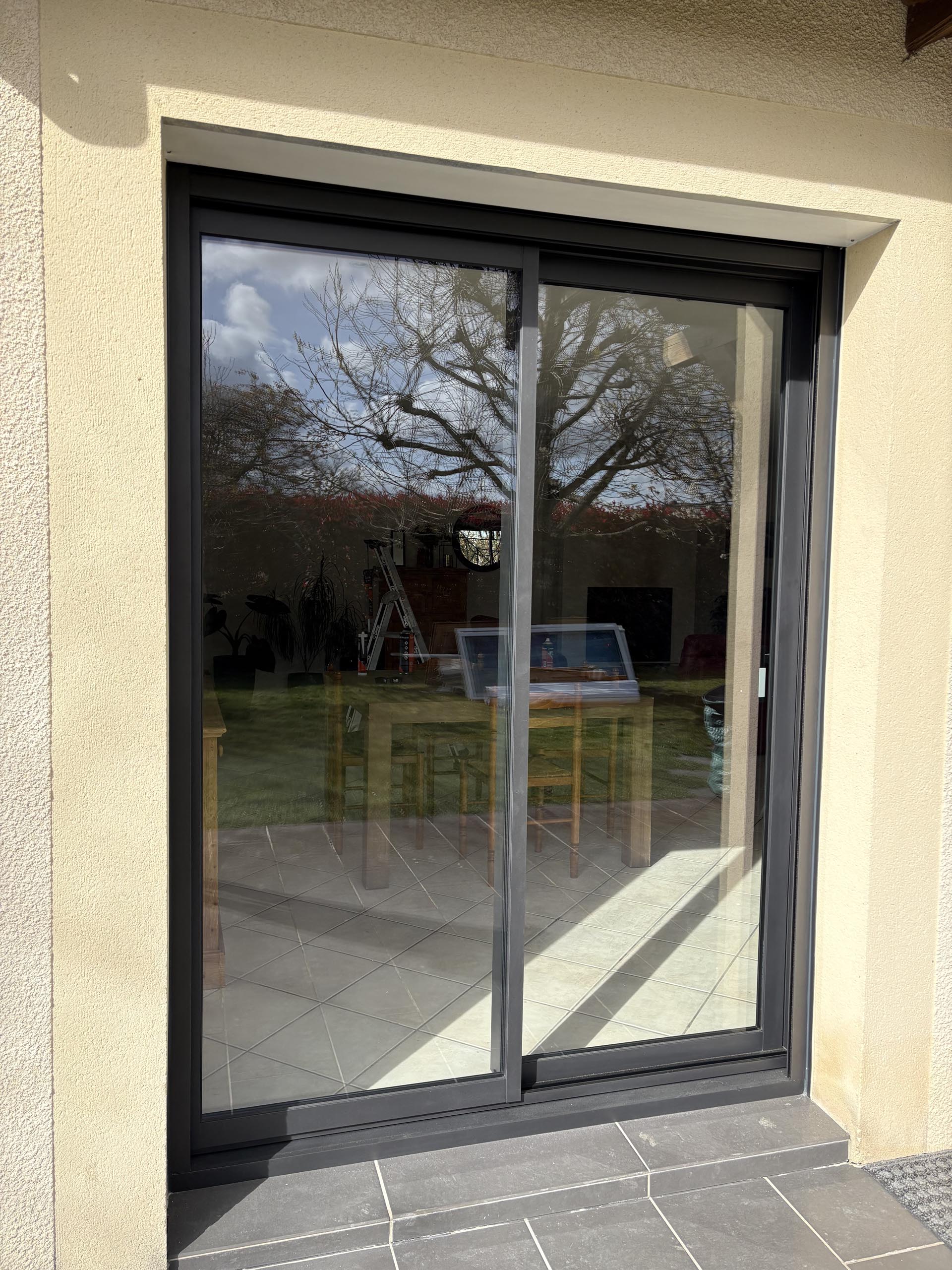 baie vitree coulissante aluminium anthracite