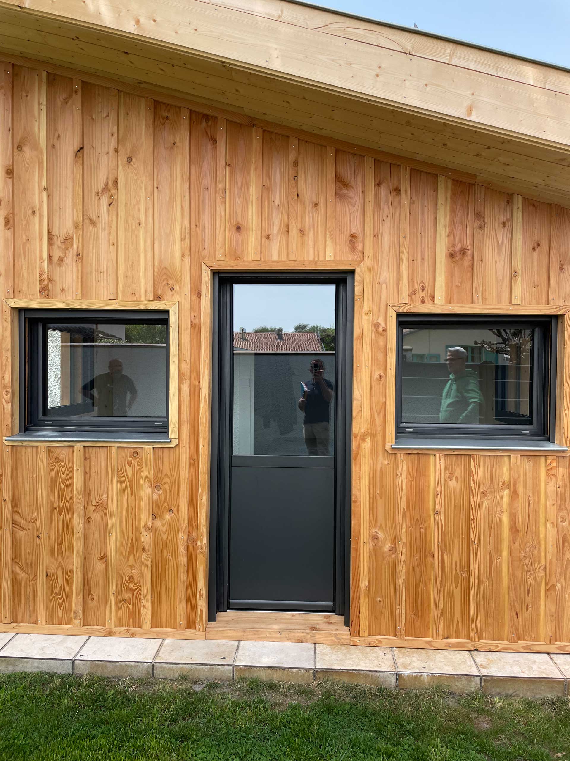 fenetres porte alu anthracite extension bois gironde