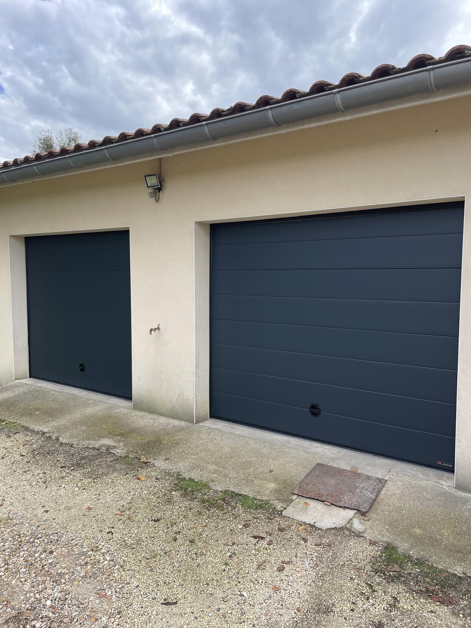 porte garage sectionnelle anthracite double